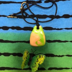 Ceramic Vintage One of a Kind Handmade Boho Necklace